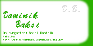 dominik baksi business card